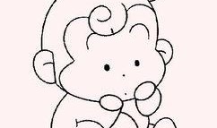 画猴子吃瓜步骤,趣味绘画步骤解析